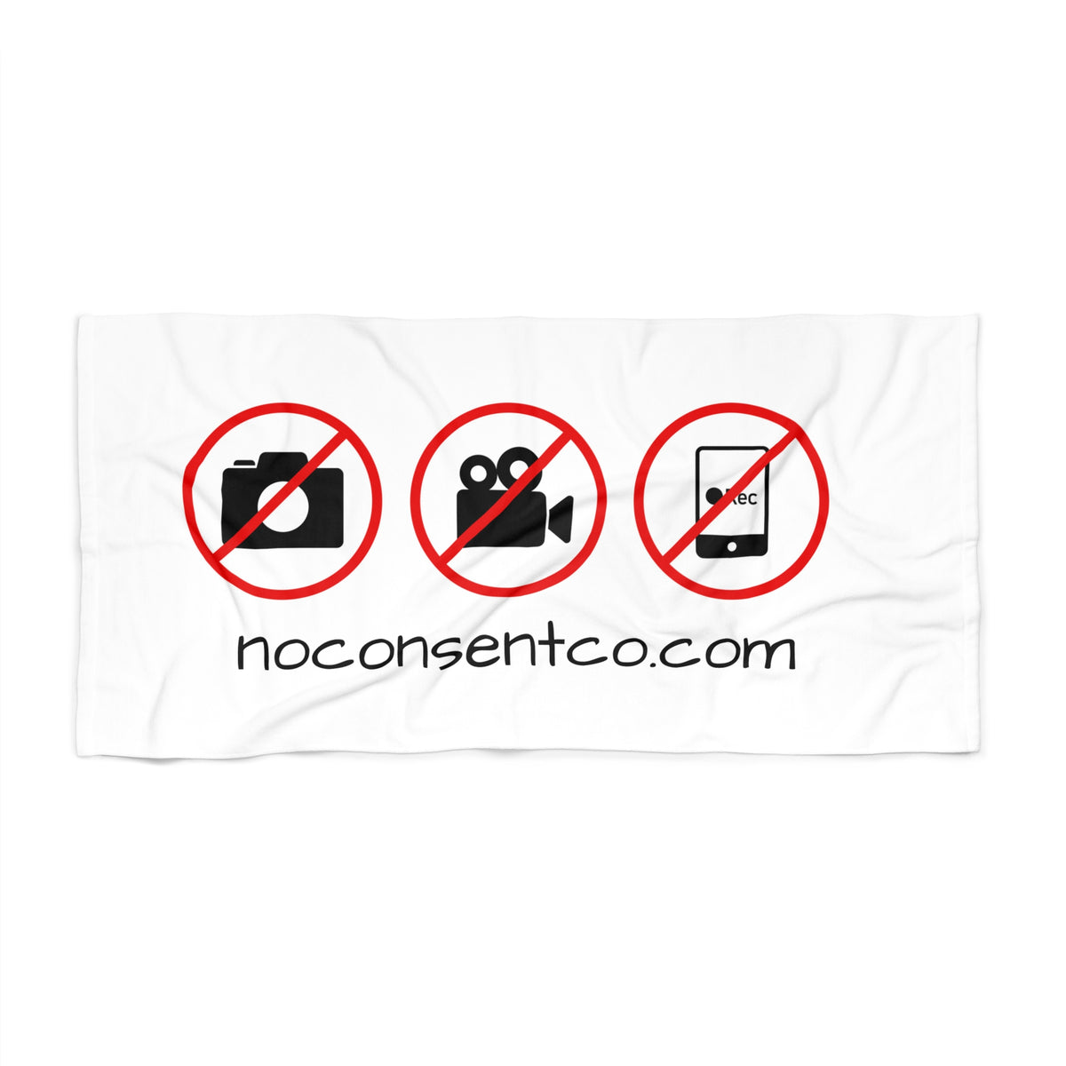 Beach Towel — No Cameras/Phones Allowed Design (noconsentco.com)