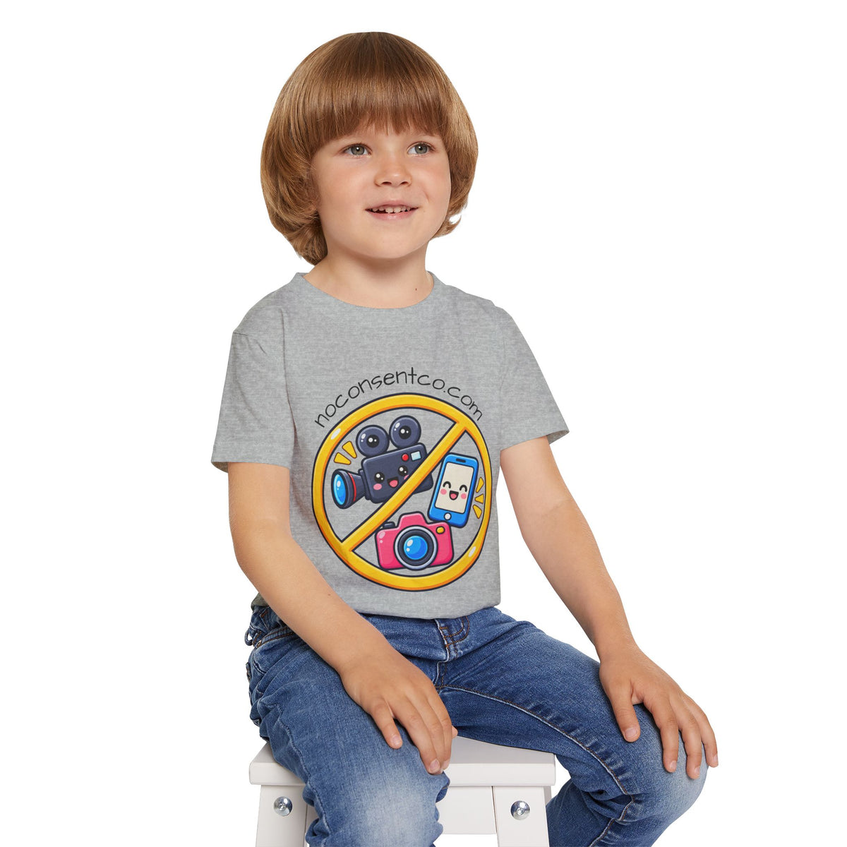 Toddler T‑Shirt — No Consent Camera Icon Tee
