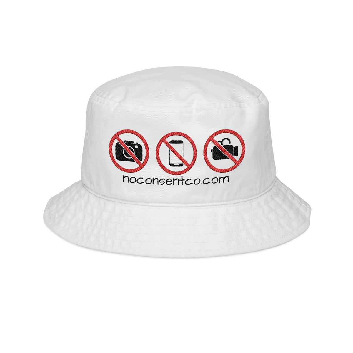 No Consent Symbols Bucket Hat — Anti-Photo/No Recording Graphic Bucket Hat