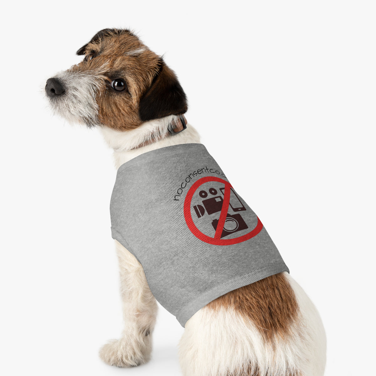 No Photos Pet Tank Top — "No Consent" Camera-Free Dog Shirt